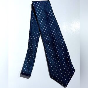 Giorgio Armani Tie Men's Blue Geometric 100% Silk Necktie Handmade In Italy